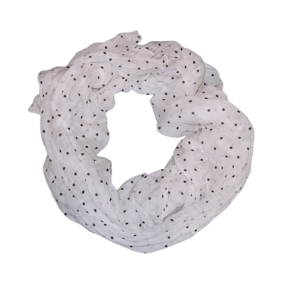NWOT H&M White Polka Dot Airy Scarf - Picture 2 of 3